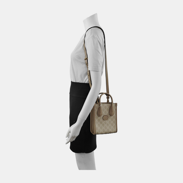 Retro Mini Monogram Coated Canvas Beige