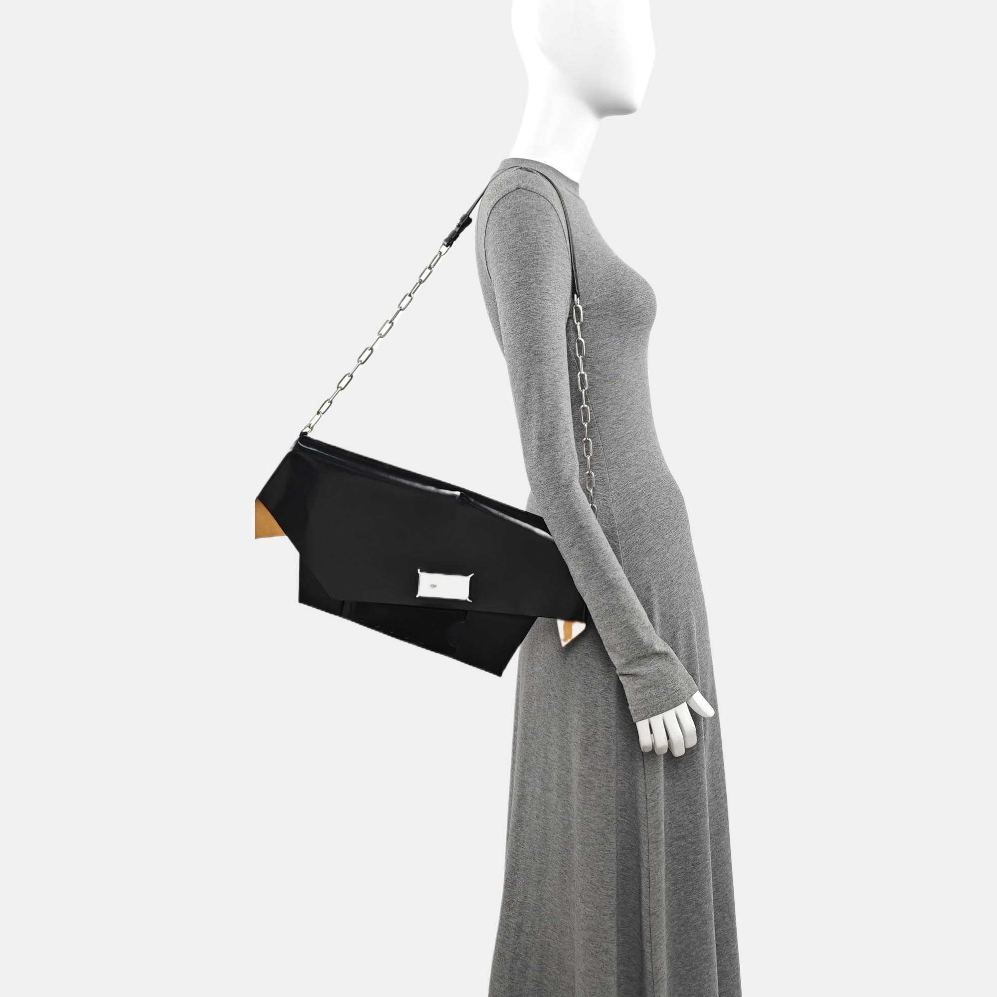 Patent Leather Shoulder Bag Black