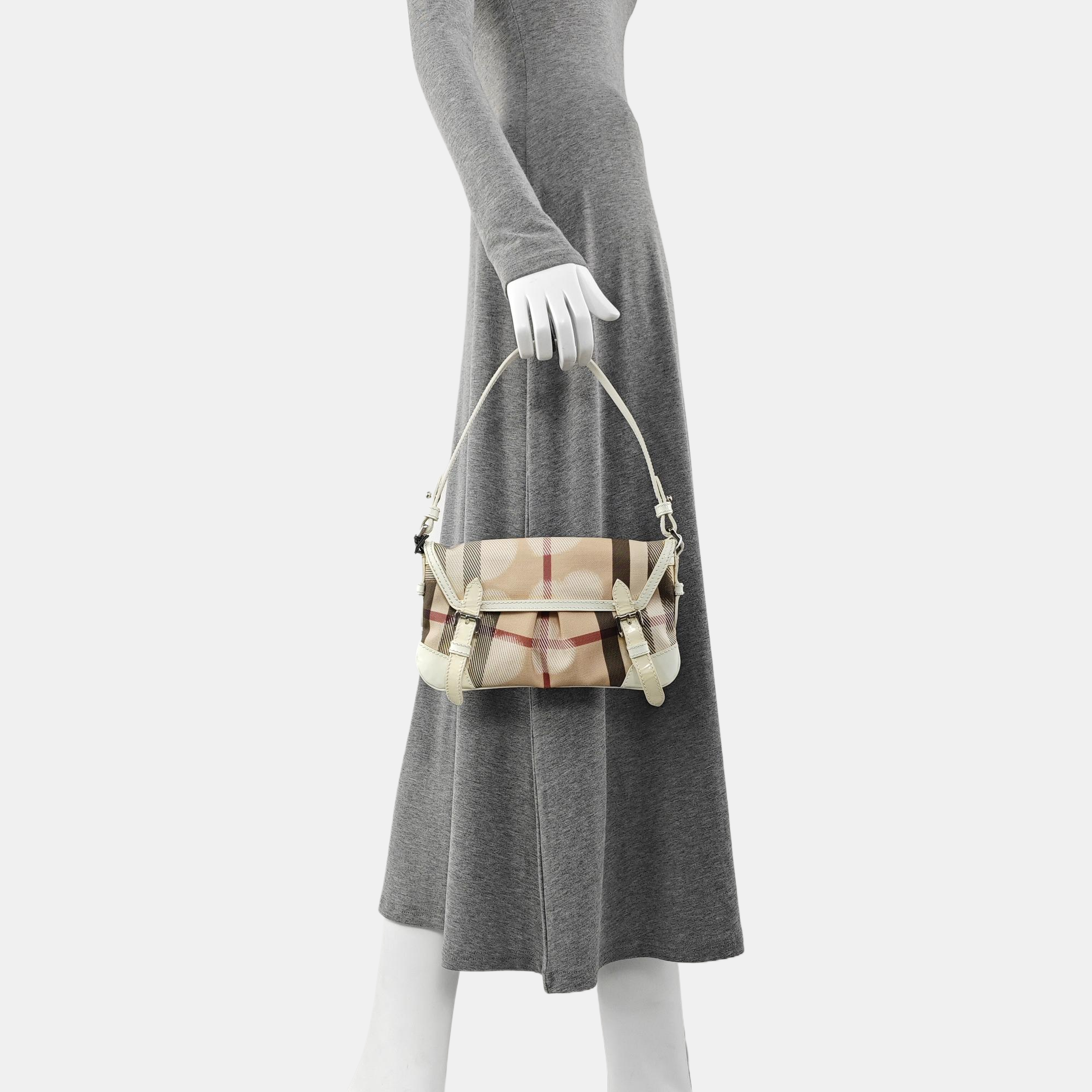Coated Canvas Top Handle Bag Beige