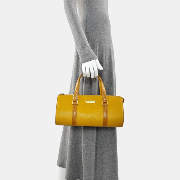 Calfskin Top Handle Bag Yellow