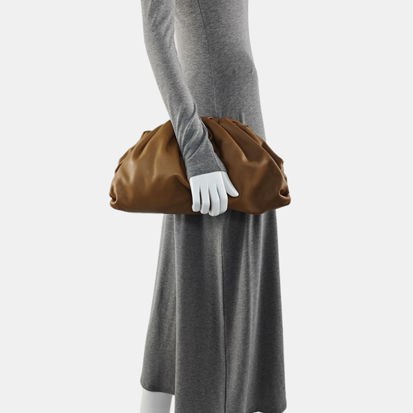 Authenticated pre-owned  The Pouch Calfskin Brown - Clutch at Looply