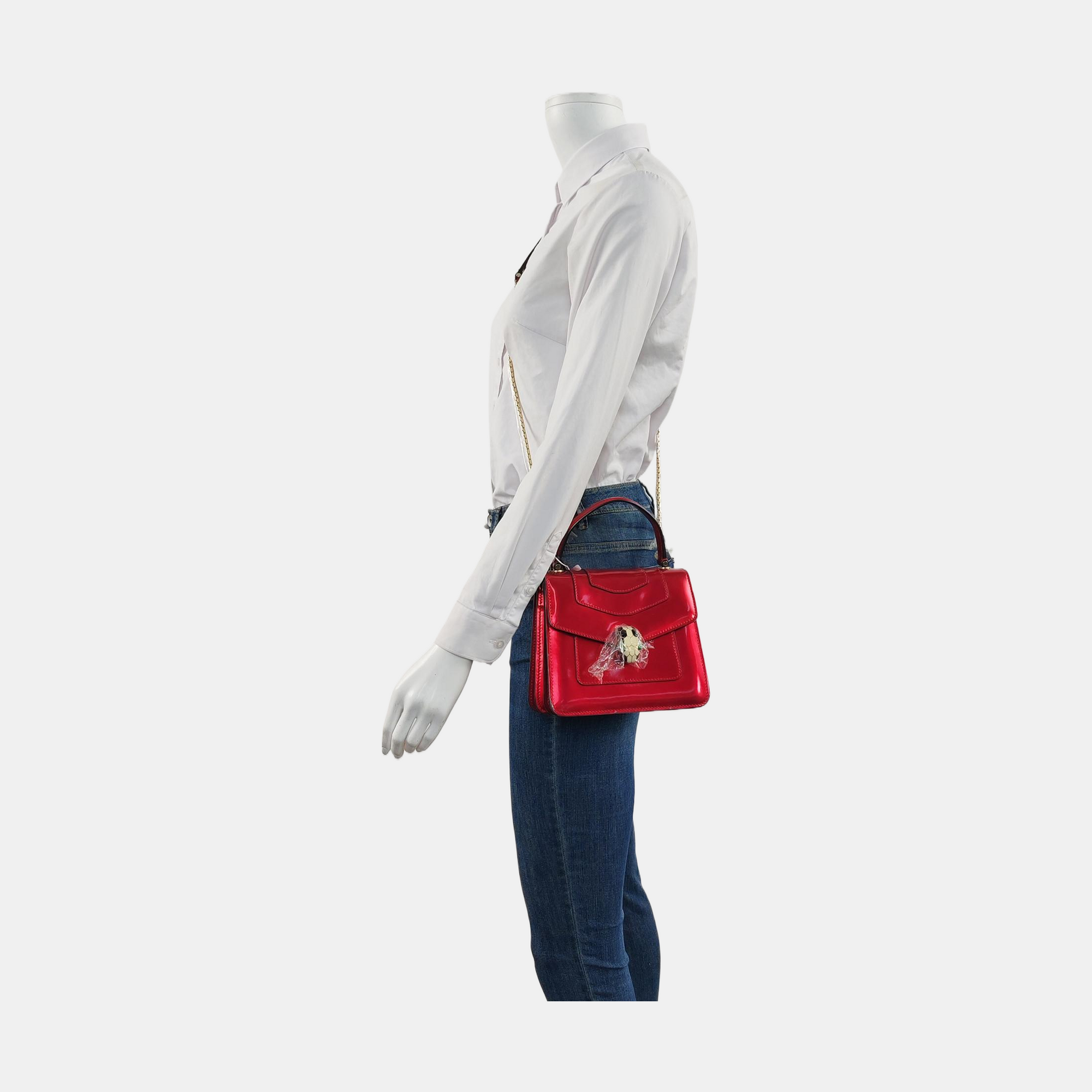 SERPENTI FOREVER Small Patent Leather Red