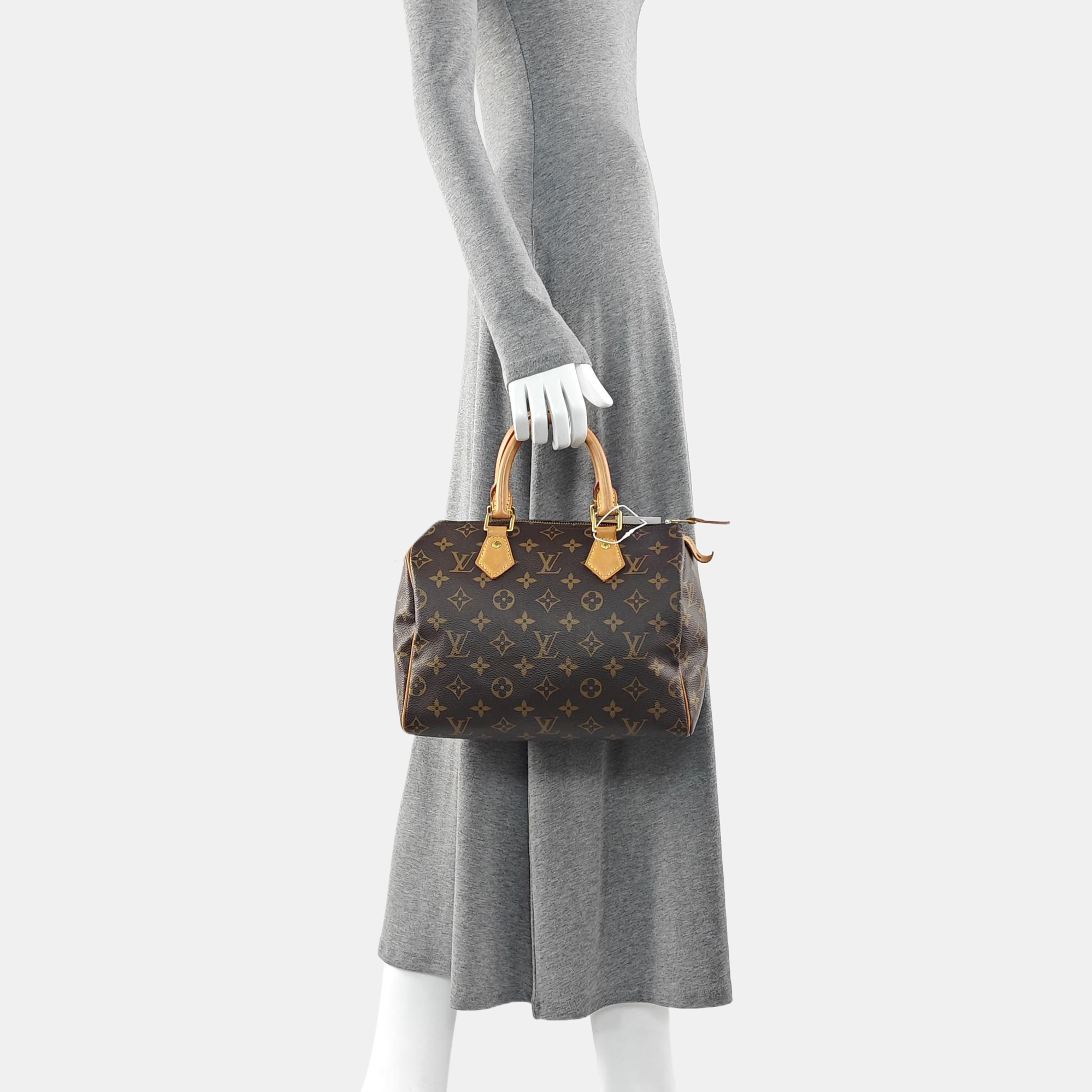 SPEEDY 25 Monogram Coated Canvas Brown