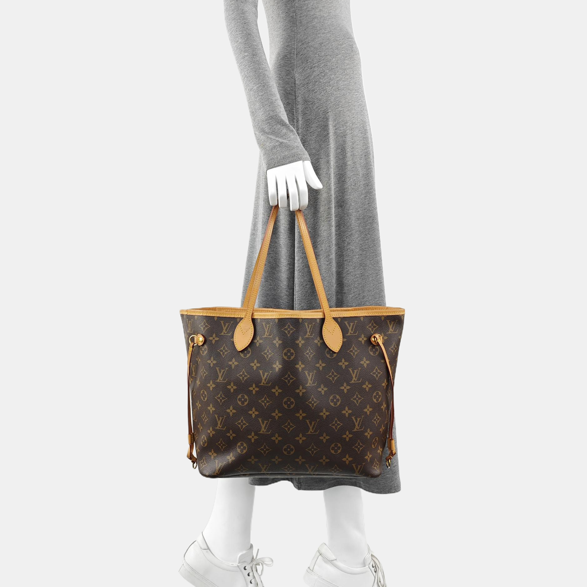 NEVERFULL MM Monogram Coated Canvas Brown