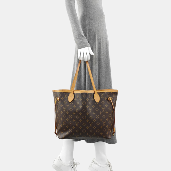 NEVERFULL MM Monogram Coated Canvas Brown