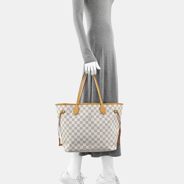 NEVERFULL MM Damier Azur Coated Canvas Beige