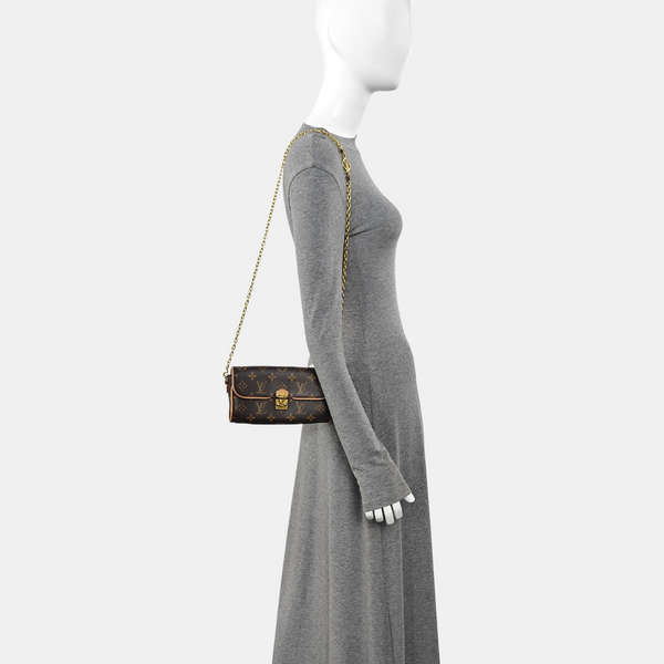 Pochette Camille Monogram Coated Canvas Brown