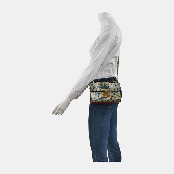 Padlock Small Monogram Coated Canvas Beige