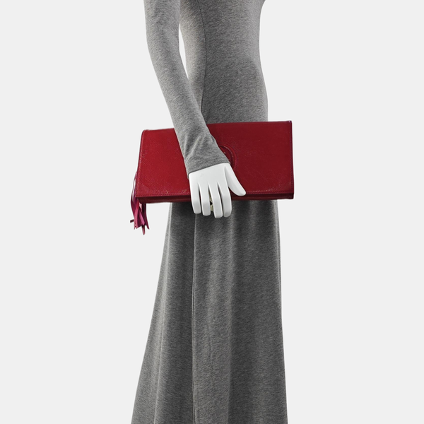 Patent Leather Clutch Red