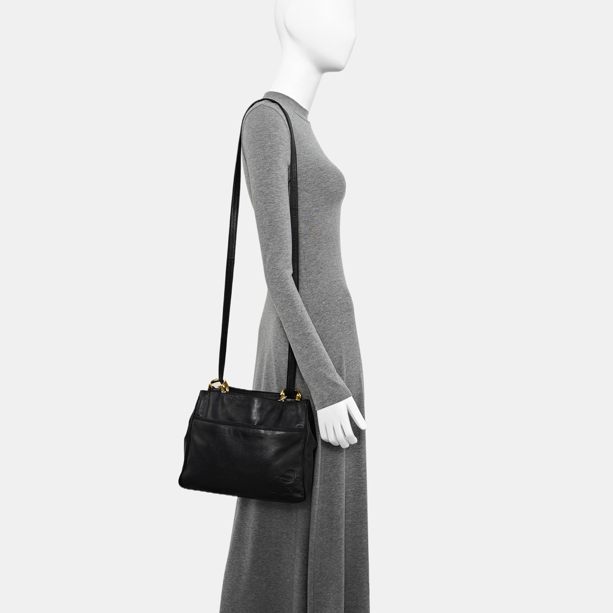 Lambskin Shoulder Bag Black