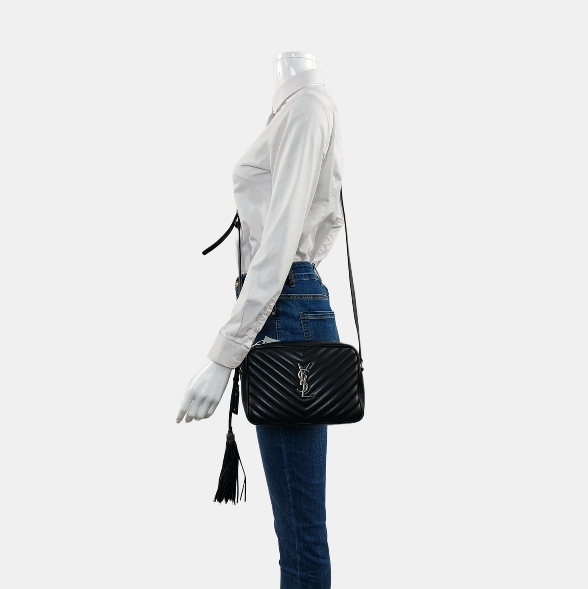 LOU Small Chevron Calfskin Black