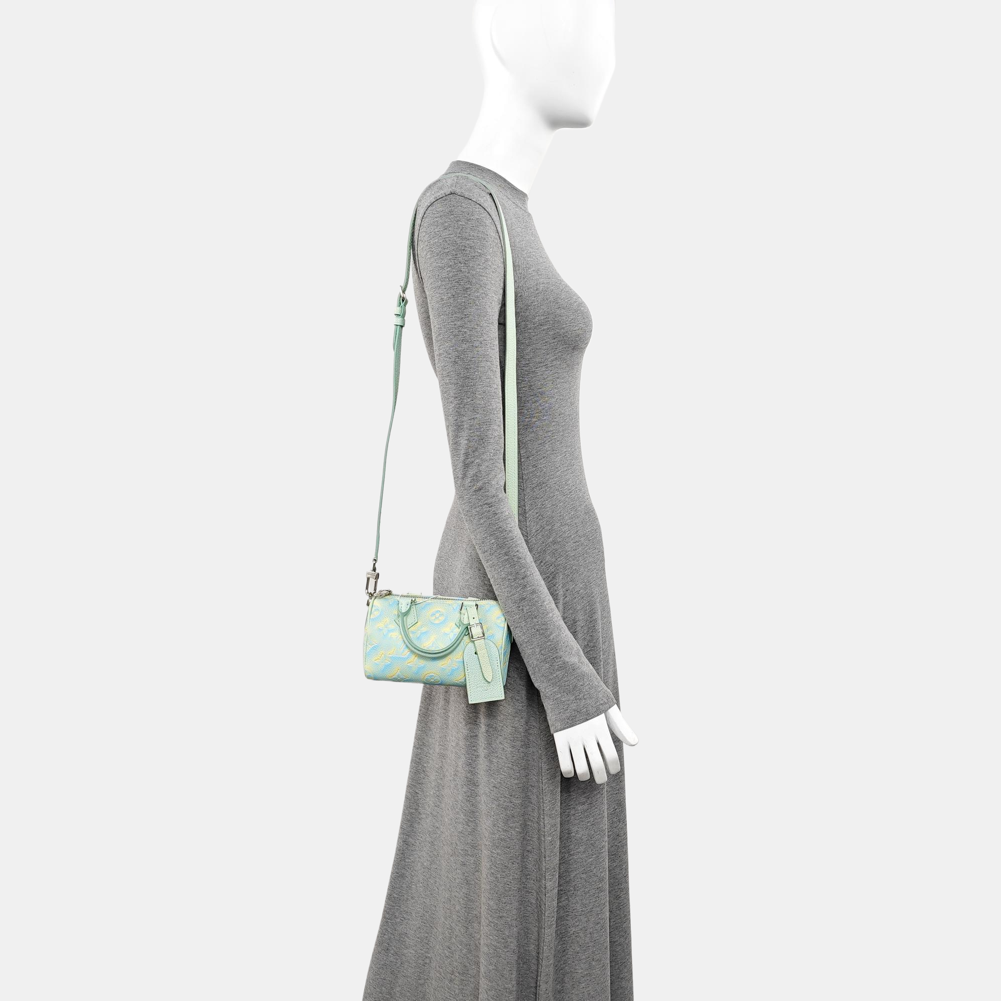 SPEEDY Nano Monogram Calfskin Green