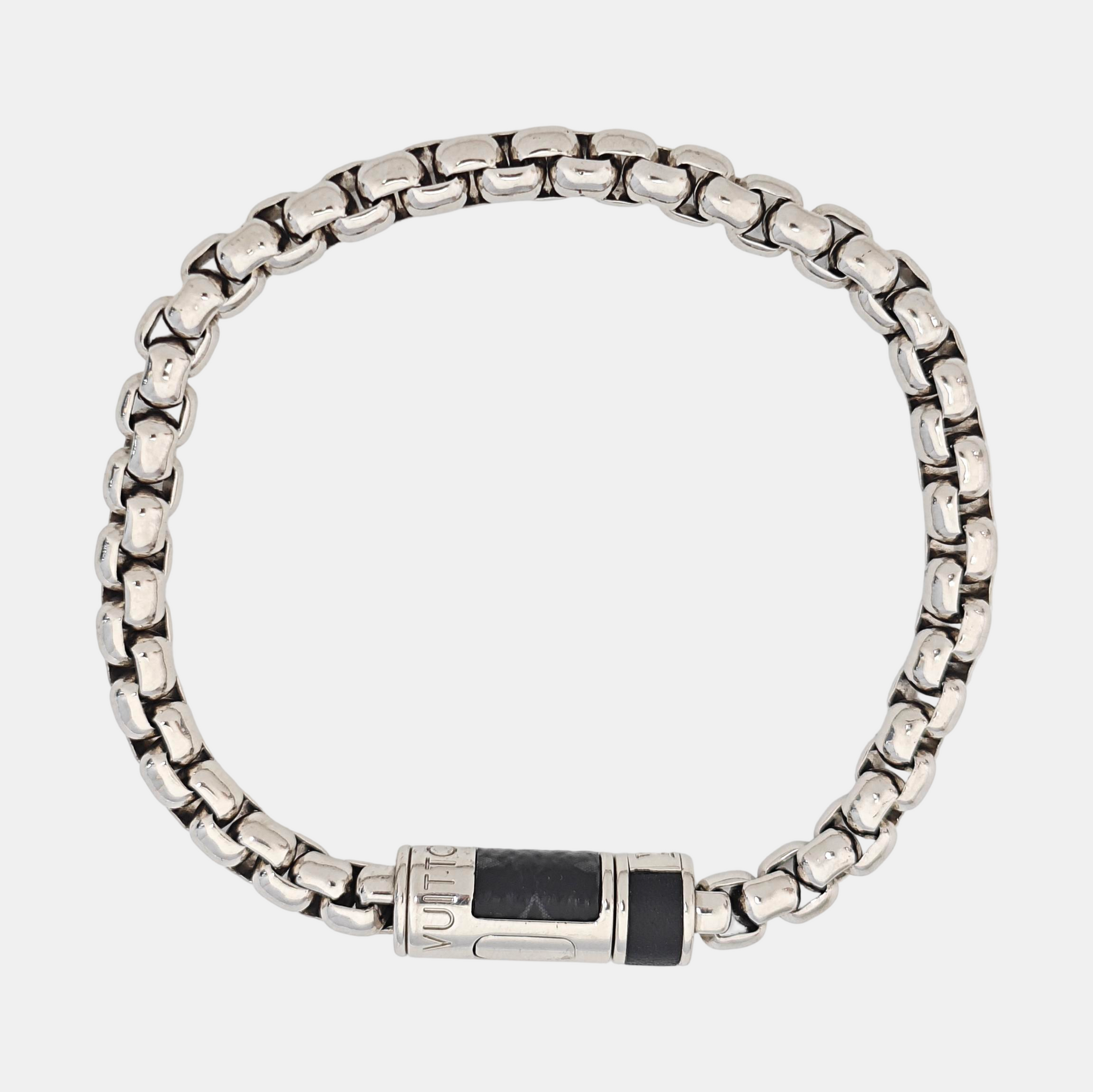 MONOGRAM CHAIN Coated Canvas Silver Bracelet
