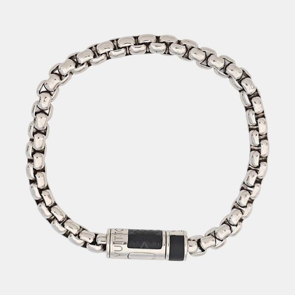 MONOGRAM CHAIN Coated Canvas Silver Bracelet