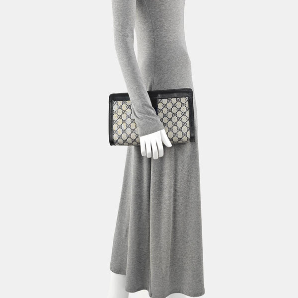 Monogram Coated Canvas Shoulder Bag Gray