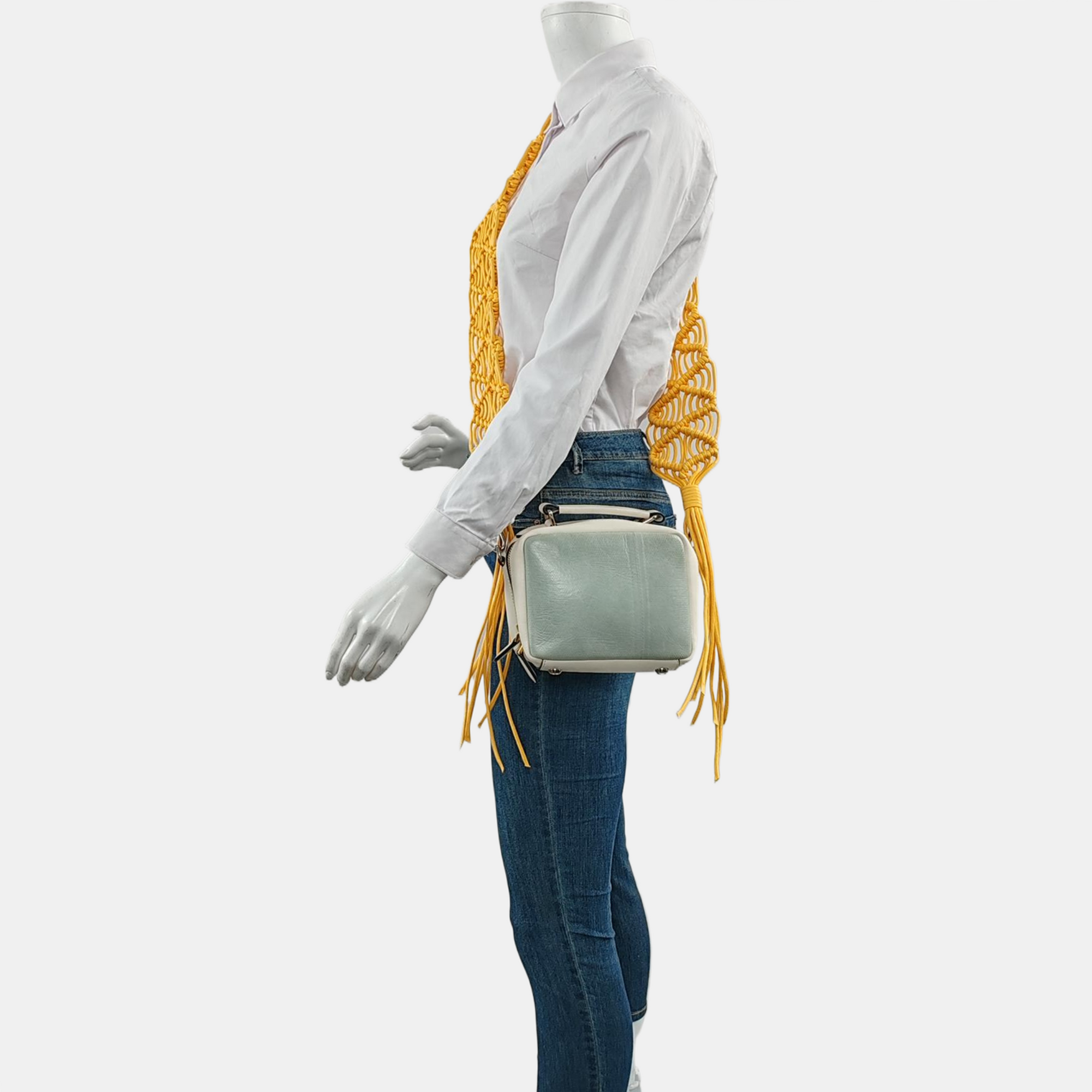 Leather Crossbody Bag Blue