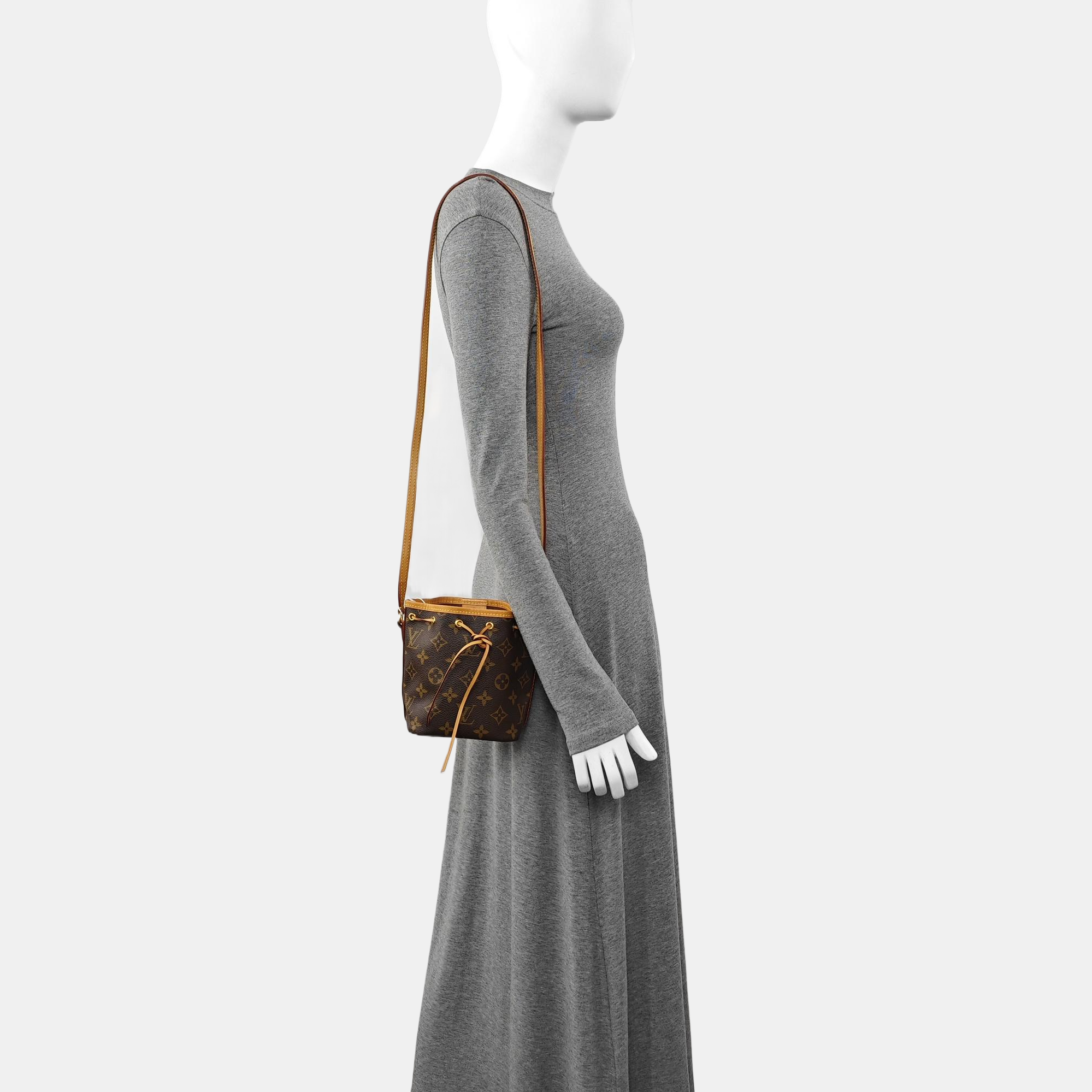 NÉONOÉ Nano Monogram Coated Canvas Brown