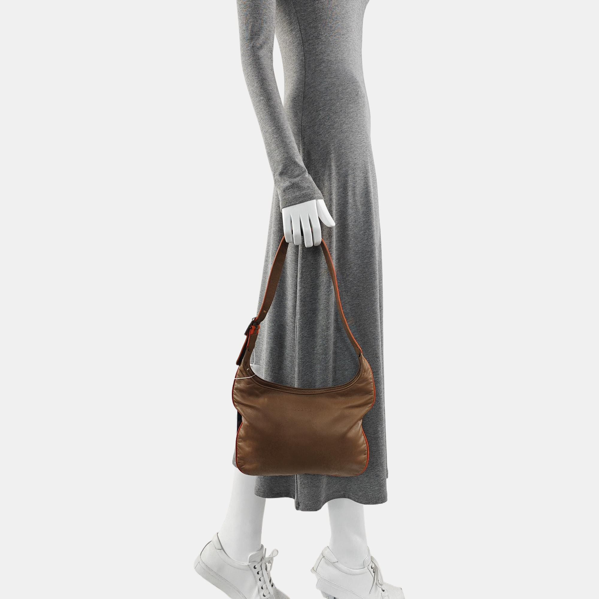 Calfskin Shoulder Bag Brown