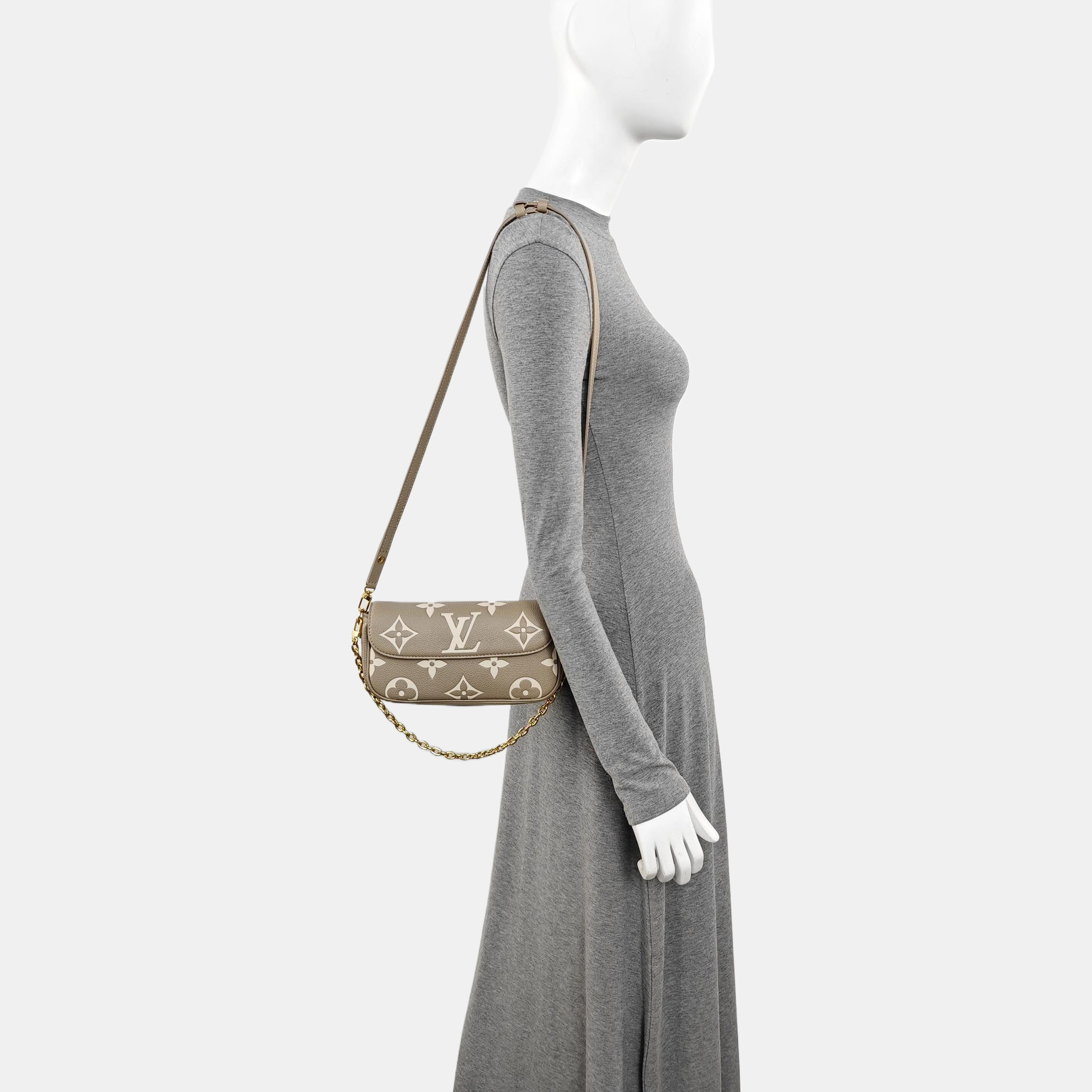 IVY Monogram Calfskin Gray