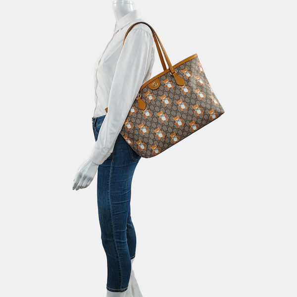 Ophidia Medium Monogram Coated Canvas Beige