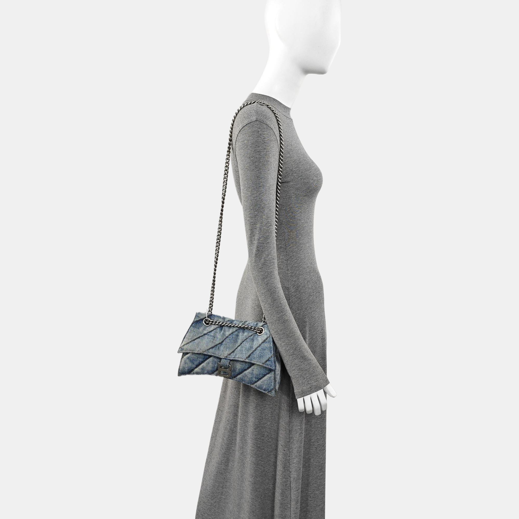 Crush Small Quilted Denim Blue