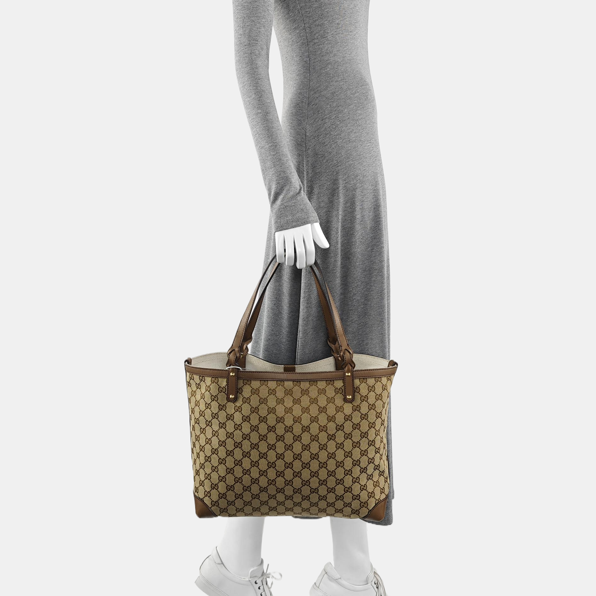 Monogram Canvas Tote Bag Brown