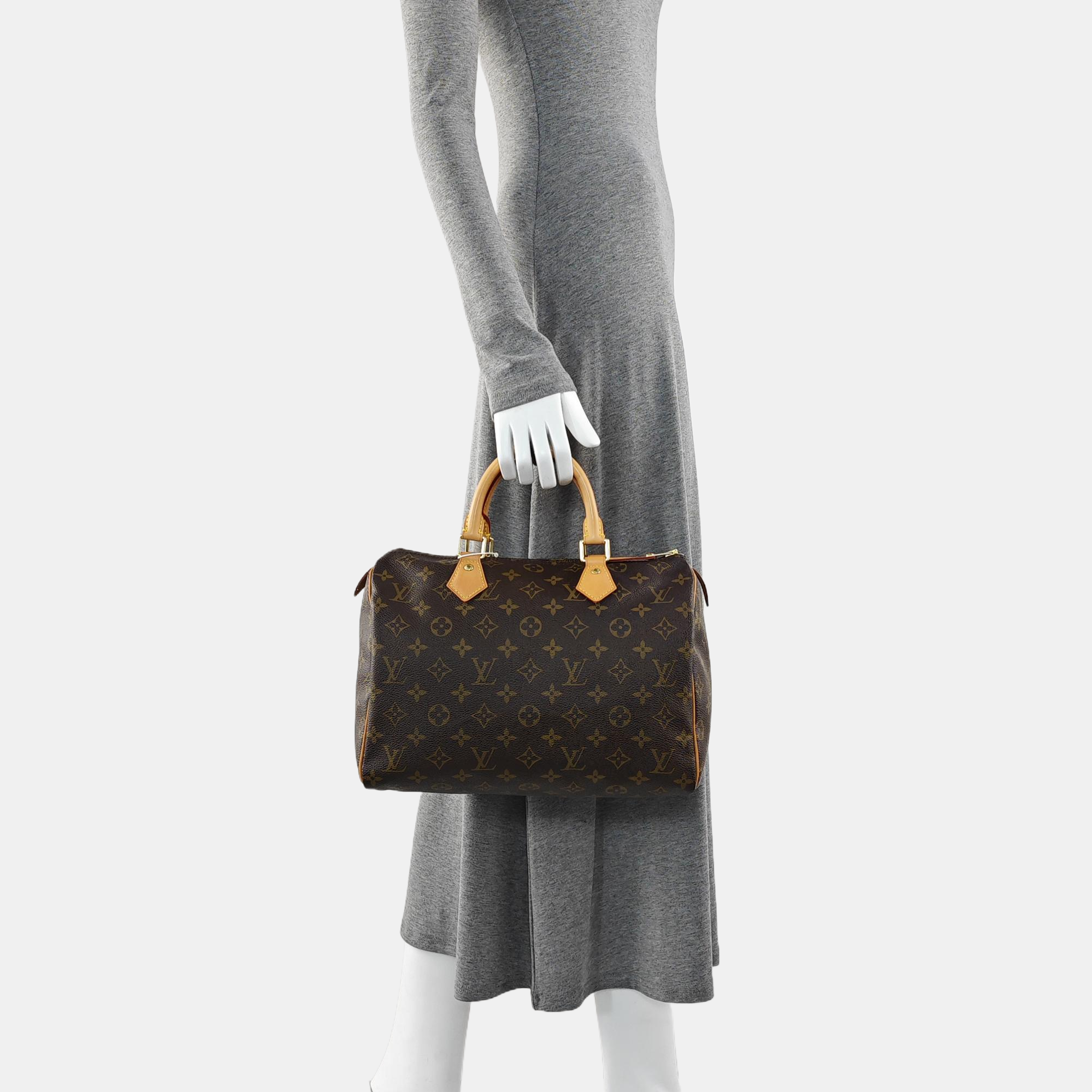 SPEEDY 30 Monogram Coated Canvas Brown
