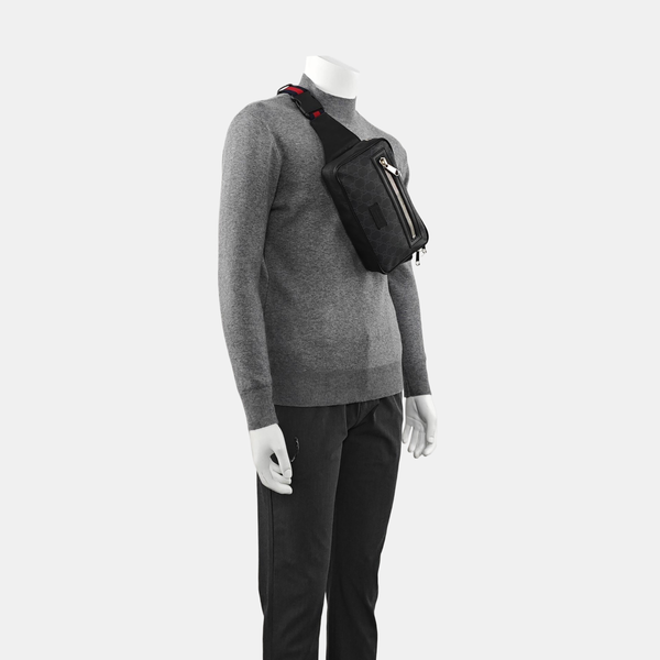 GG Supreme Monogram Coated Canvas Gray