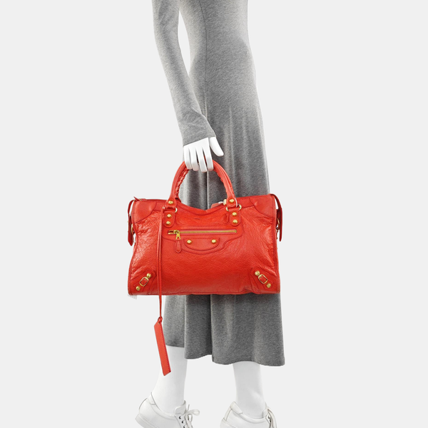 Classic City Medium Lambskin Orange