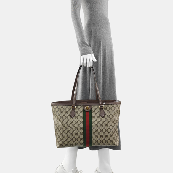 Ophidia Medium Monogram Coated Canvas Beige