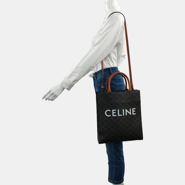 CABAS CELINE Small Coated Canvas Brown