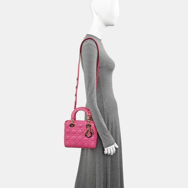 Lady Dior Small Cannage Lambskin Red