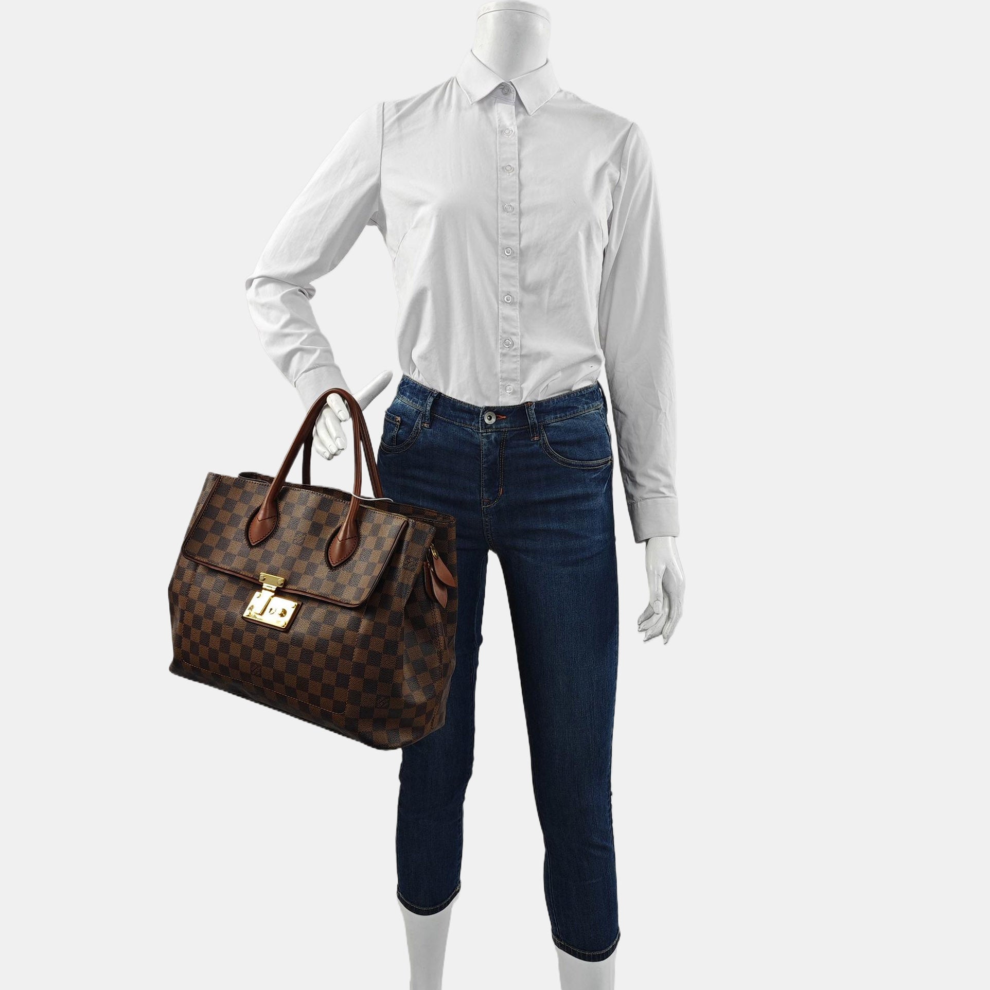 ASCOT Damier Ebene Coated Canvas Brown
