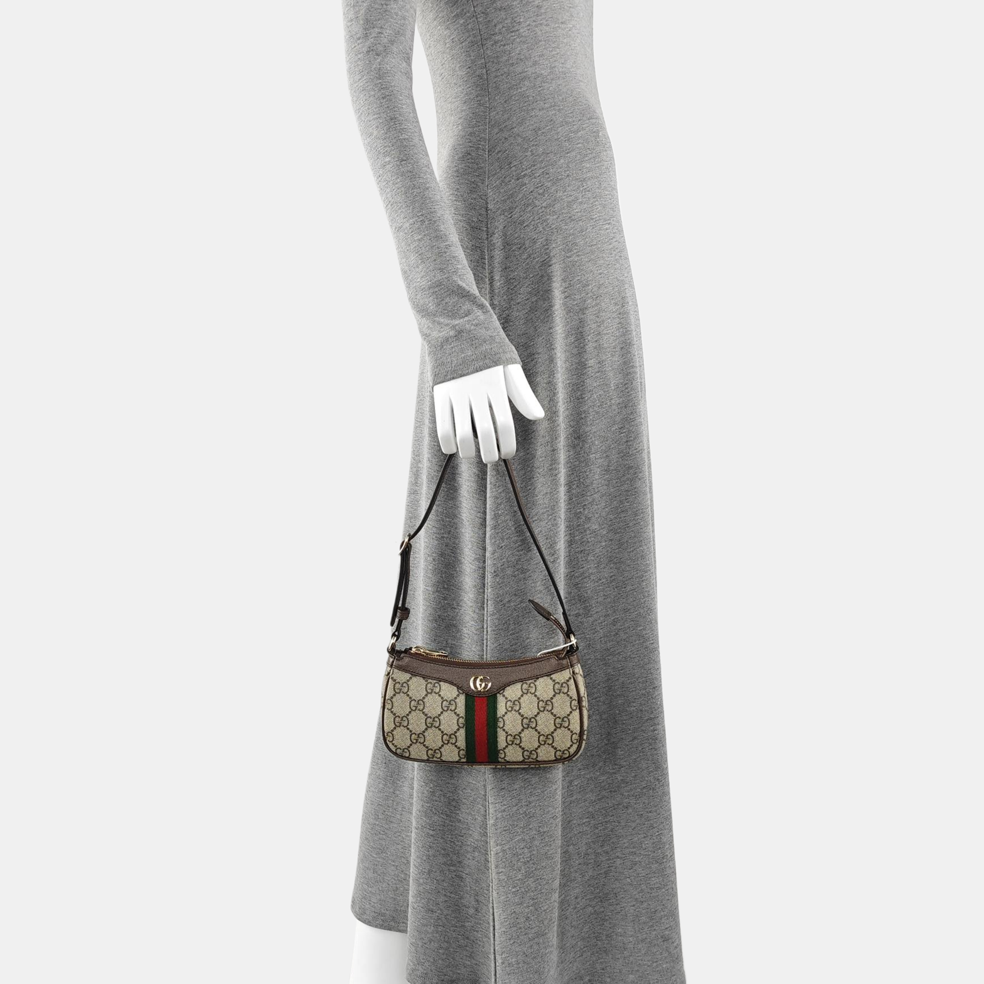 Ophidia Mini Monogram Coated Canvas Gray