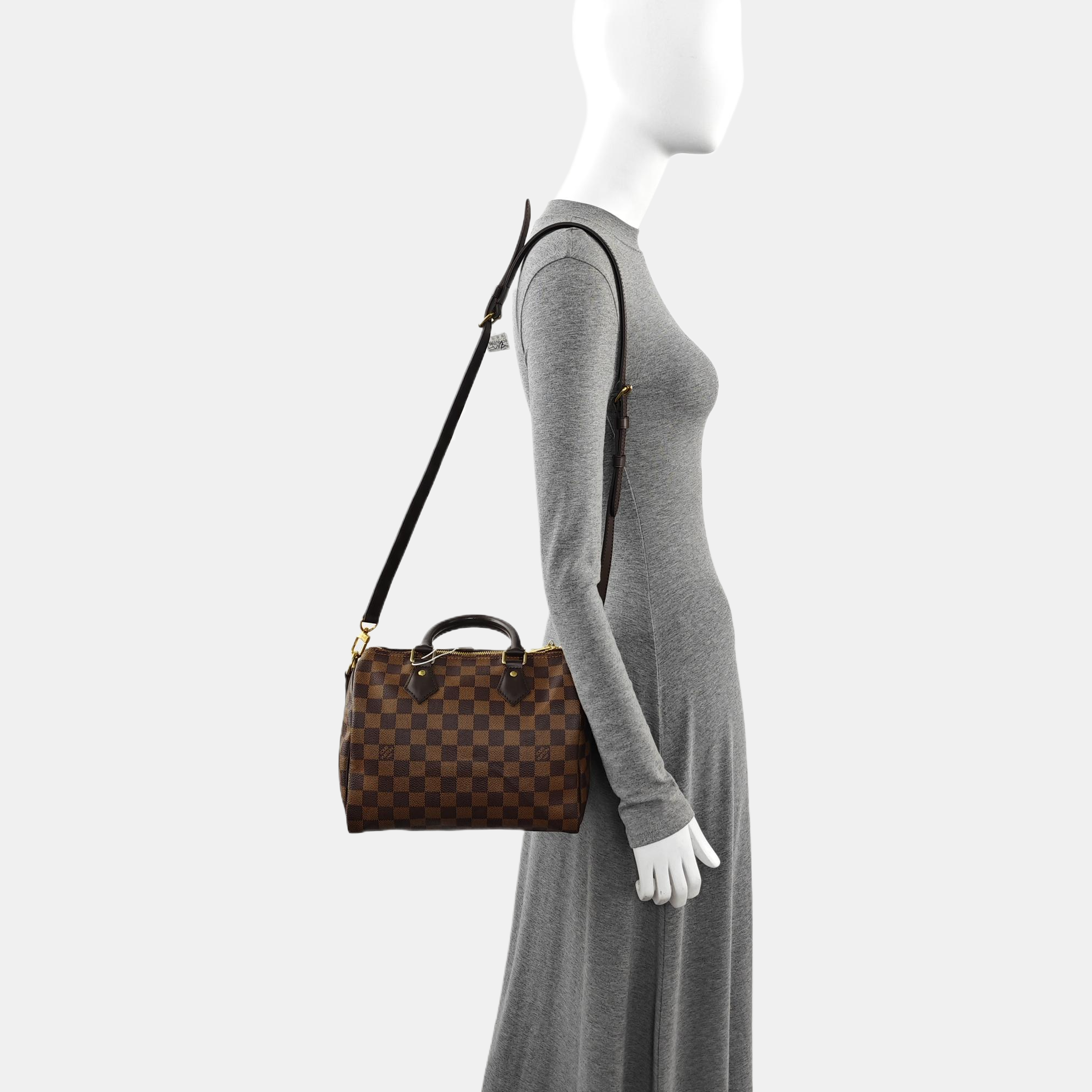 SPEEDY 25 Damier Ebene Coated Canvas Brown