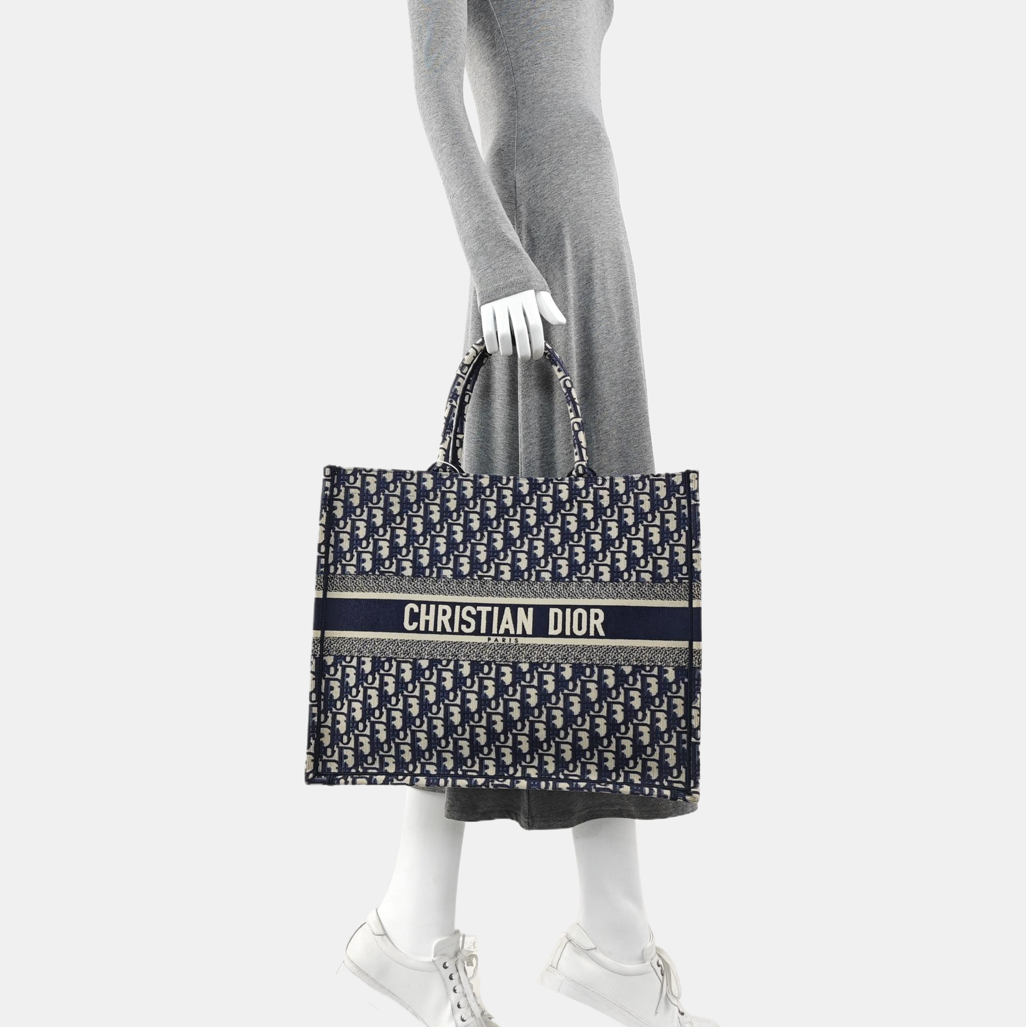 Book Tote Large Oblique Canvas Blue