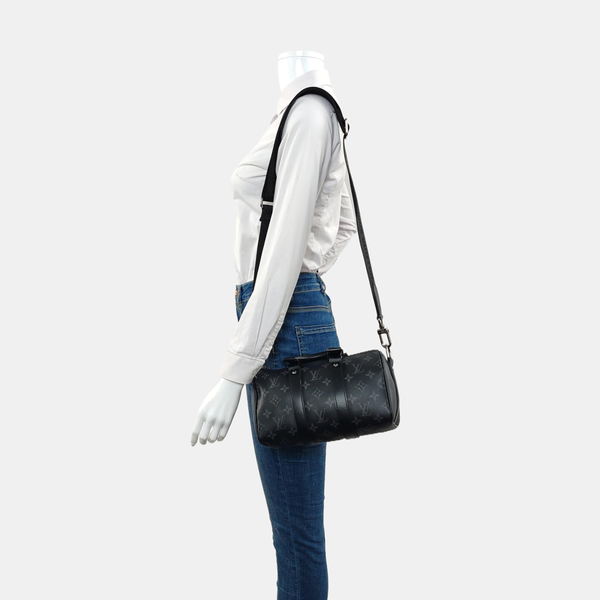KEEPALL 25 Monogram Coated Canvas Black