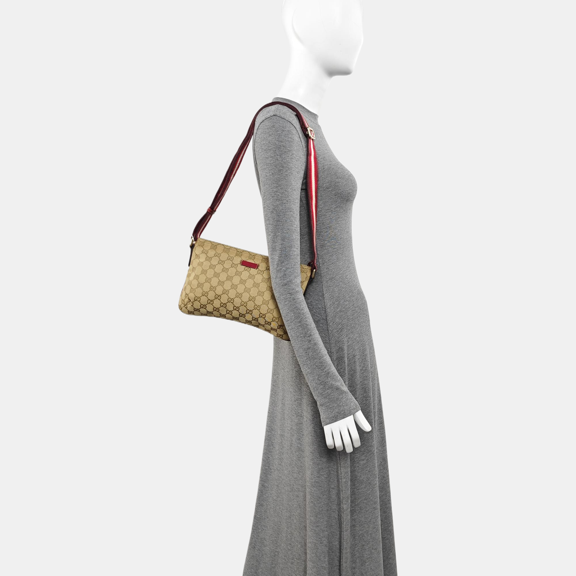 Monogram Canvas Shoulder Bag Beige