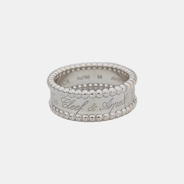 Perlée Signature 18k White Gold Silver Ring EU 58