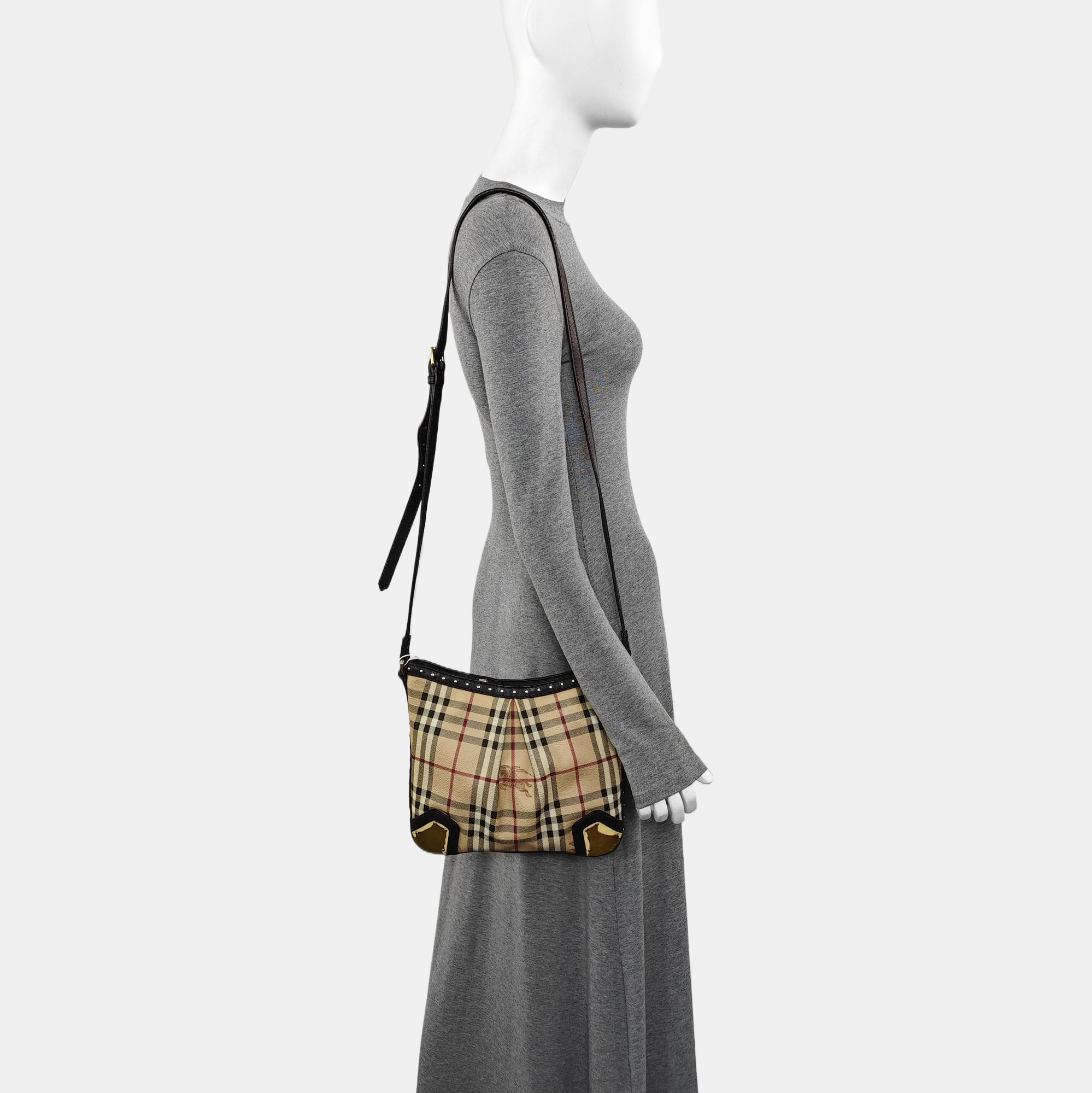 Coated Canvas Shoulder Bag Beige