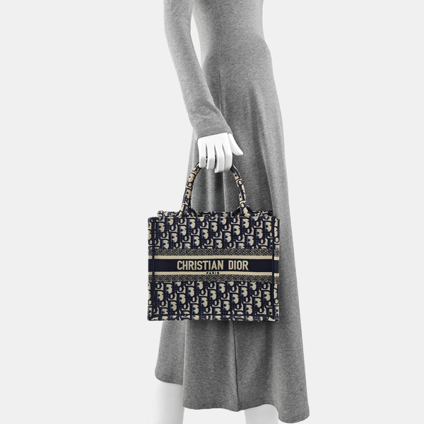 Book Tote Small Oblique Canvas Blue