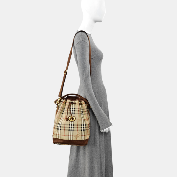 Coated Canvas Bucket Bag Brown
