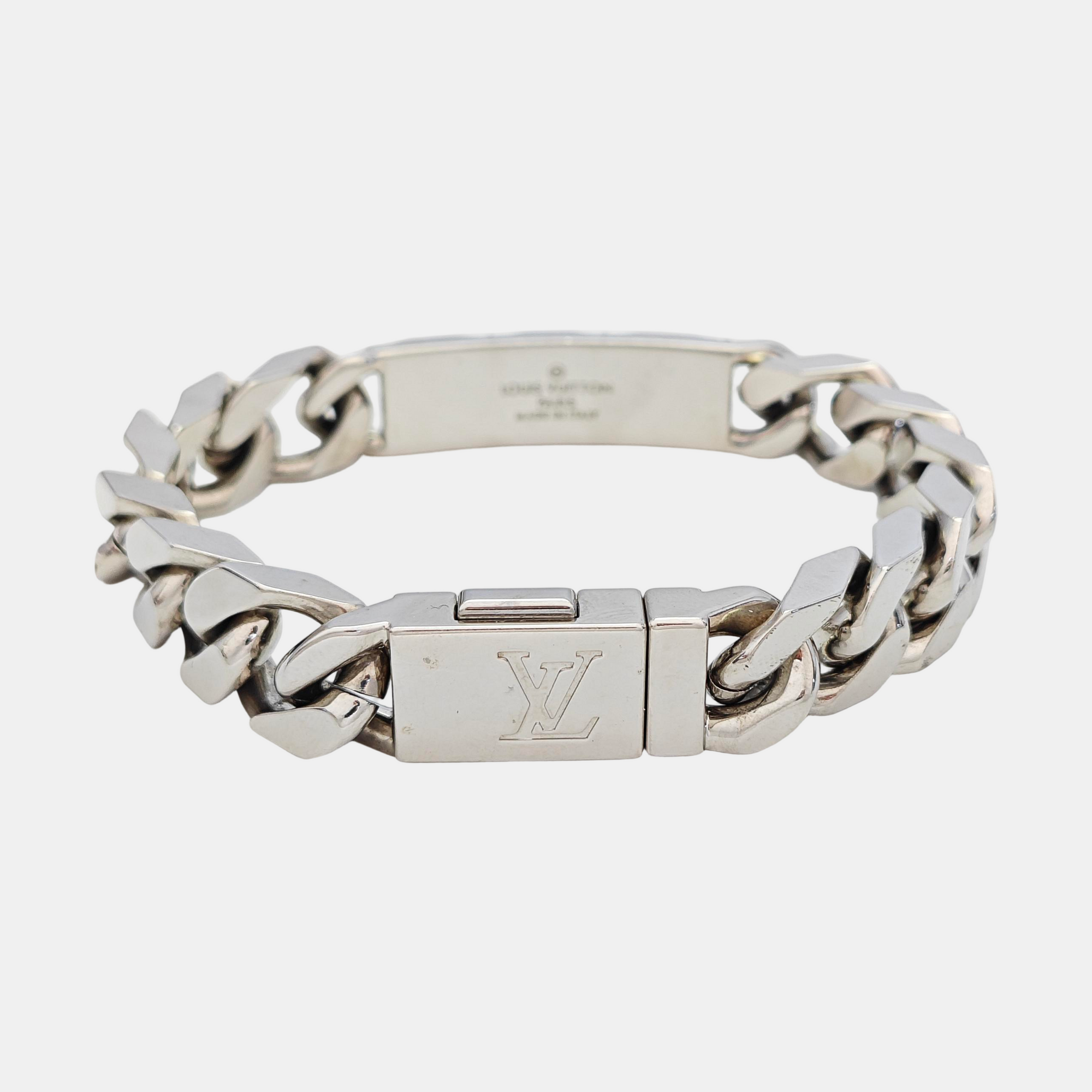 Monogram Metal Silver Bracelet