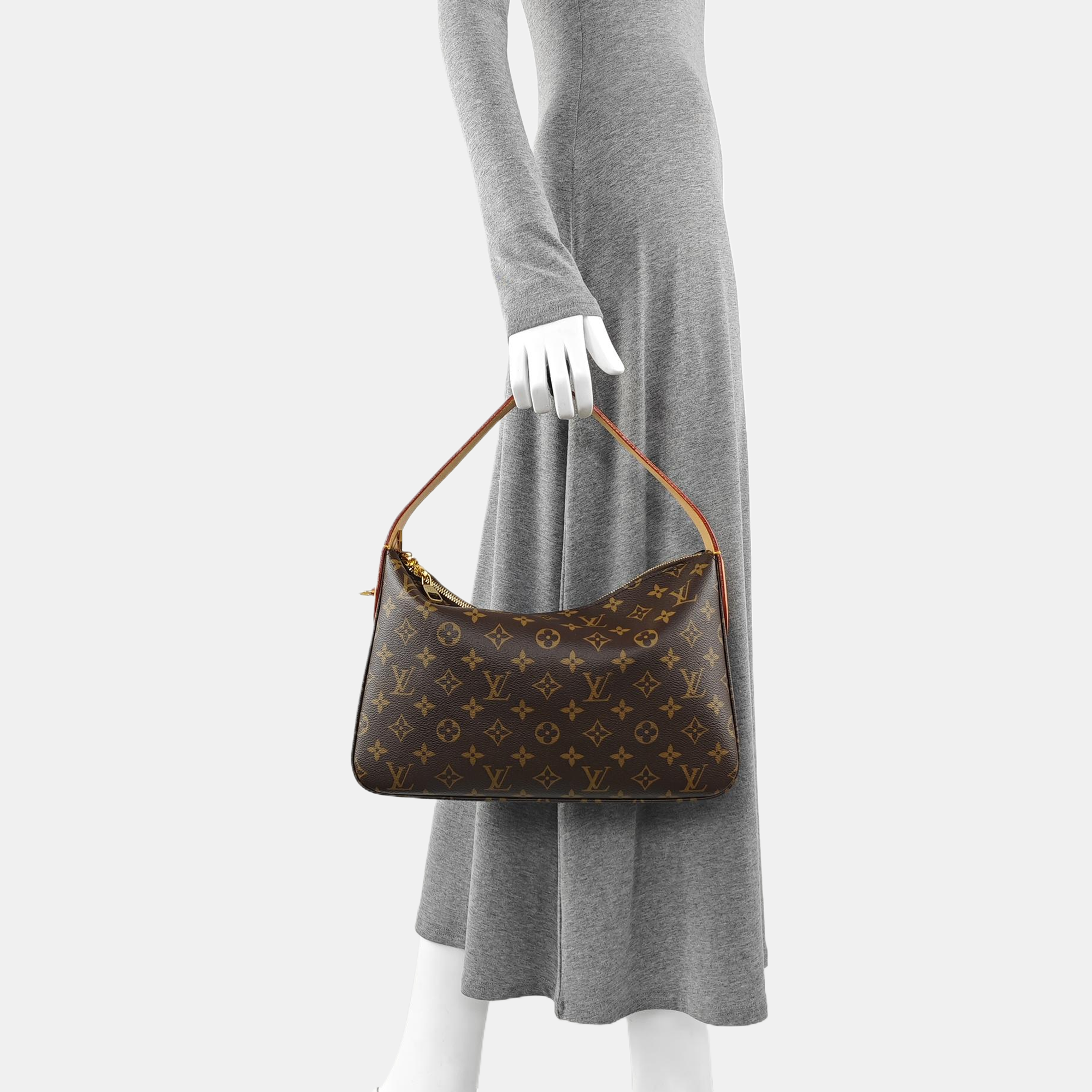 Monogram Coated Canvas Top Handle Bag Brown