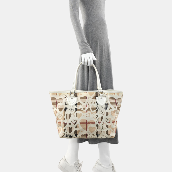 Coated Canvas Tote Bag Medium White