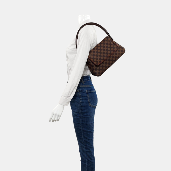 LOOPING PM Damier Ebene Coated Canvas Brown