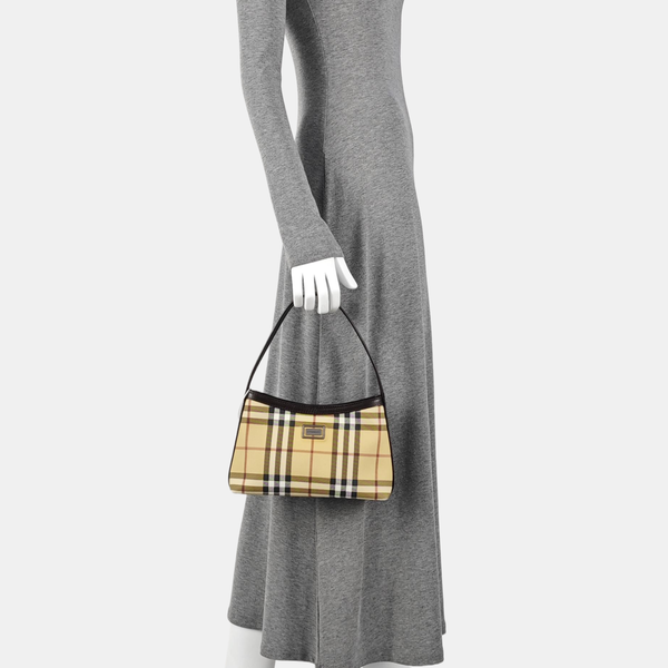 Coated Canvas Top Handle Bag Beige