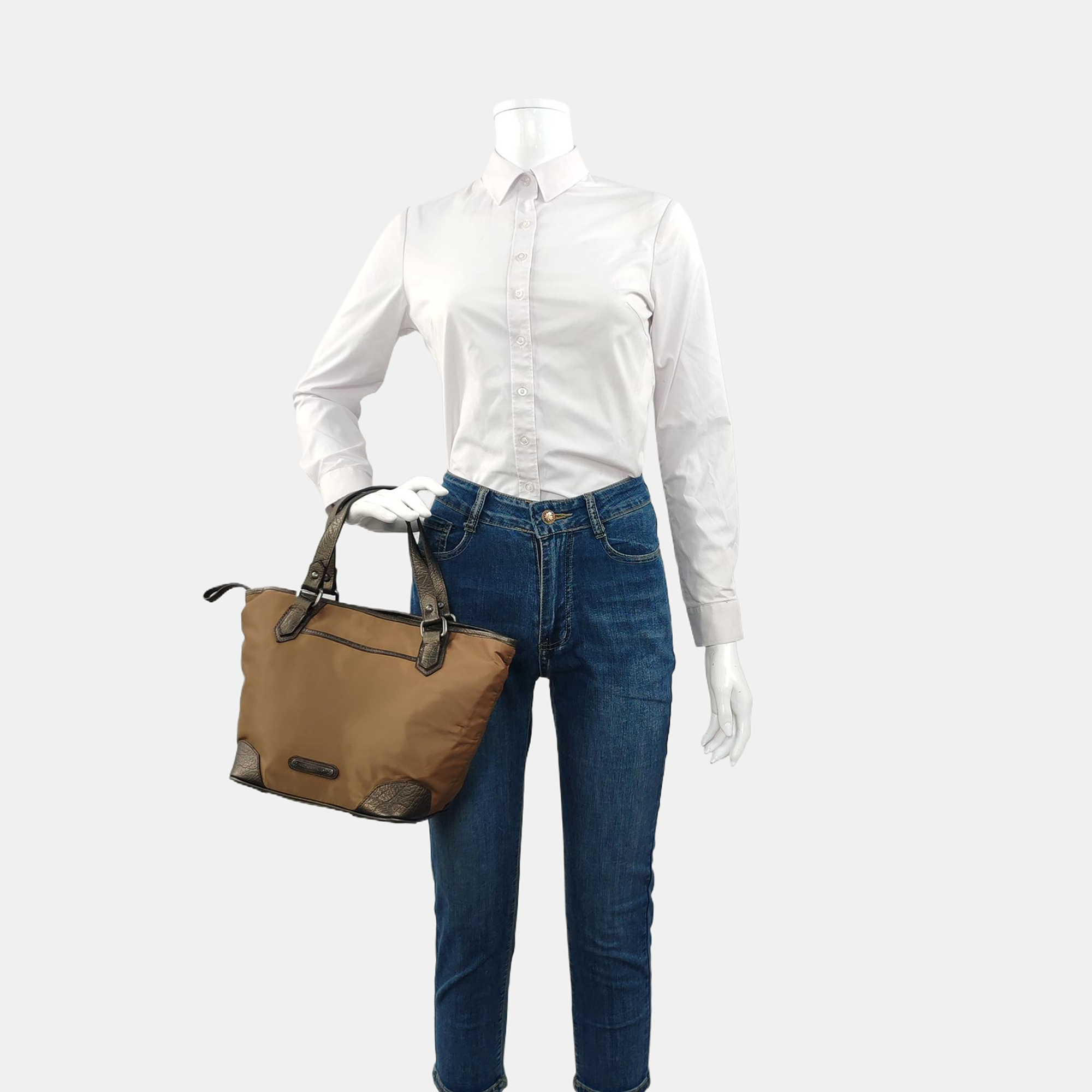 Special Material Top Handle Bag Green