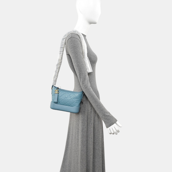 GABRIELLE Small Quilted Vintage Calf Blue