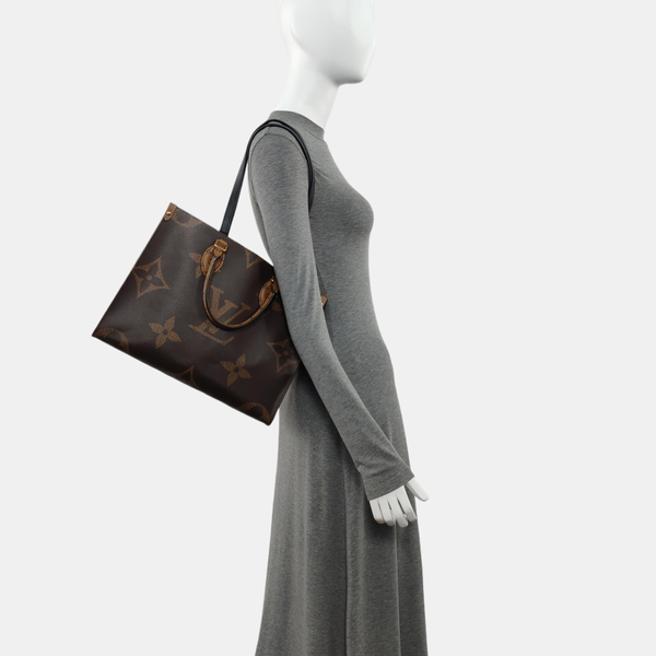 ONTHEGO MM Monogram Coated Canvas Brown